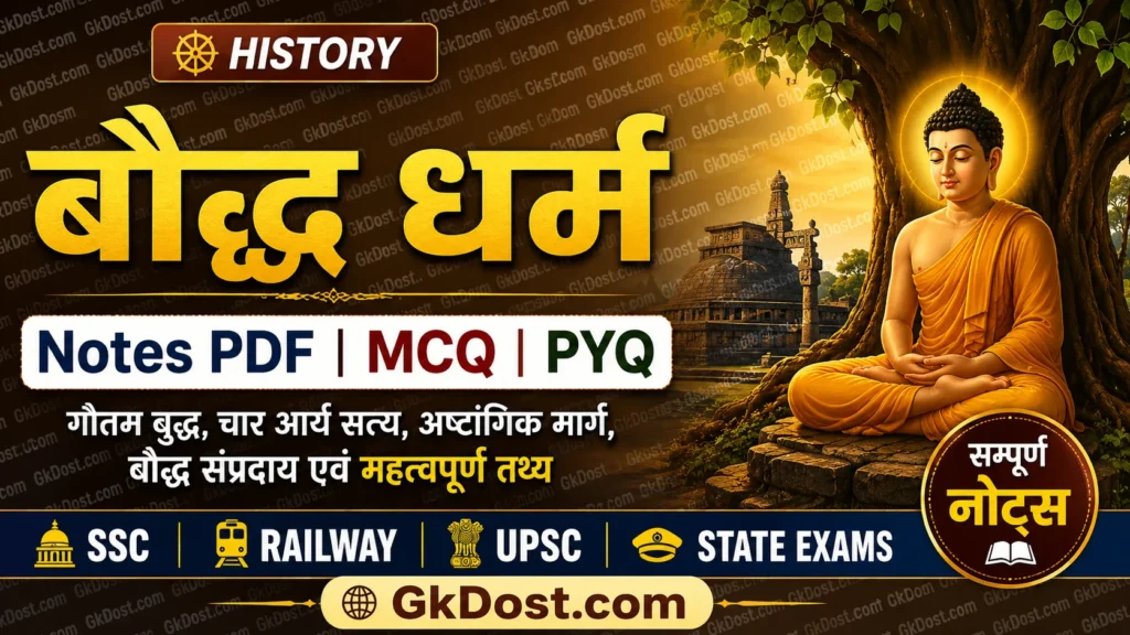 बौद्ध धर्म Notes PDF, MCQ एवं PYQ
