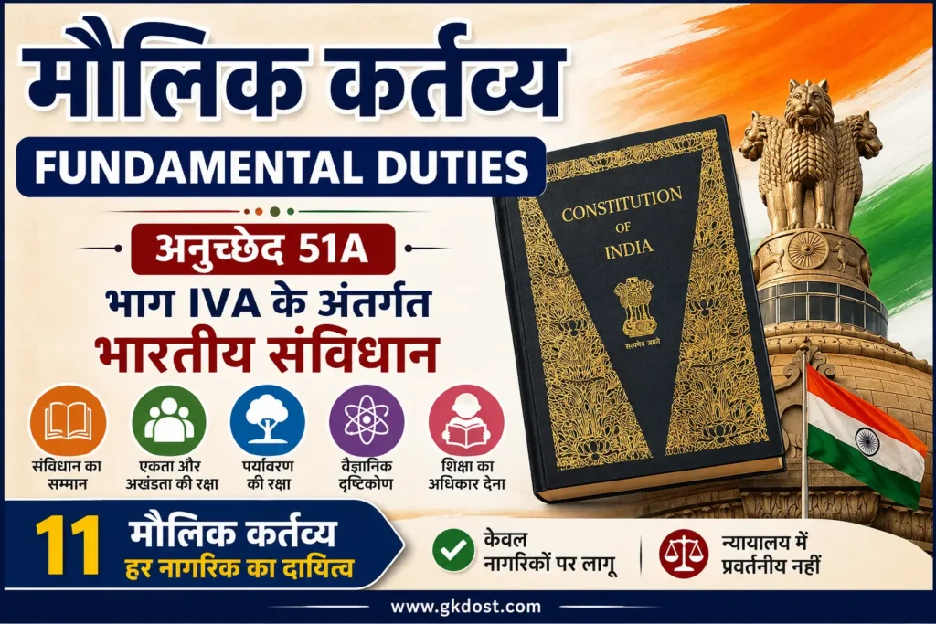 मौलिक कर्तव्य Notes PDF, MCQ एवं महत्वपूर्ण प्रश्न