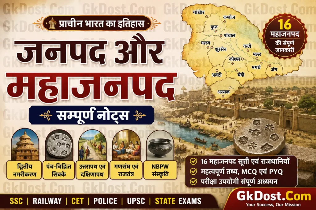 जनपद और महाजनपद Notes PDF, MCQ एवं PYQ