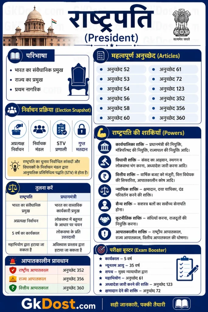 राष्ट्रपति Quick Revision Infographic