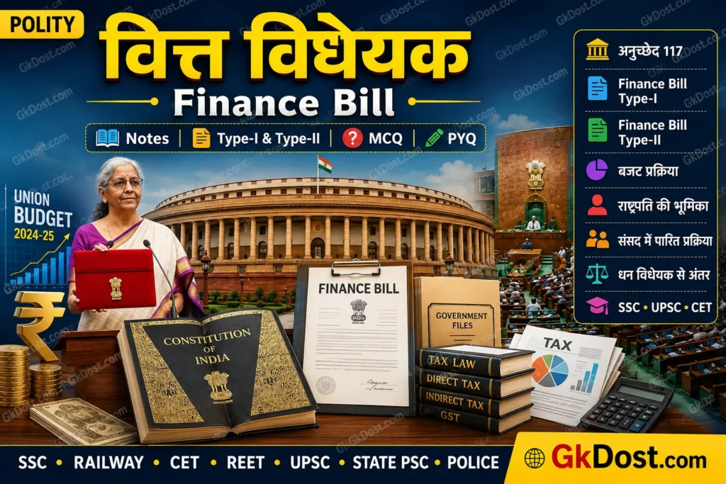 वित्त विधेयक (Finance Bill) Notes PDF, प्रकार, धन विधेयक से अंतर, MCQ एवं PYQ